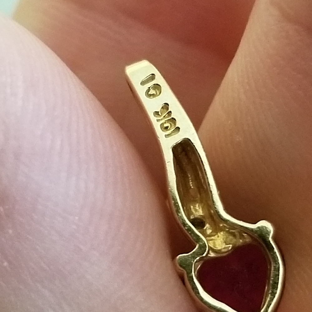 10k Gold Ruby Heart Pendant●Price is Firm - Picture 9 of 11